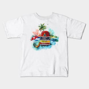 Key West Southern Most Point with Cuban Background Kids T-Shirt